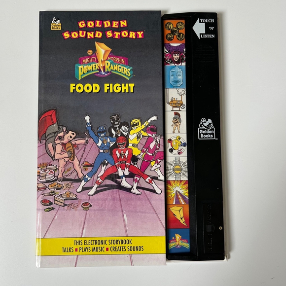 Vintage Other - 1994 Golden Books Mighty Morphin Power Rangers Food Fight Sound Story Book